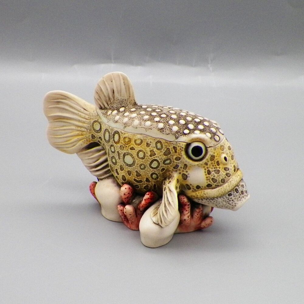 Vintage Harmony Kingdom Boom Box Fish Treasure Jest Figurine 2003